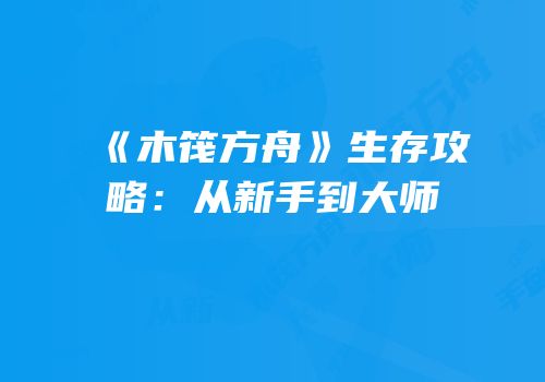 《木筏方舟》生存攻略：从新手到大师