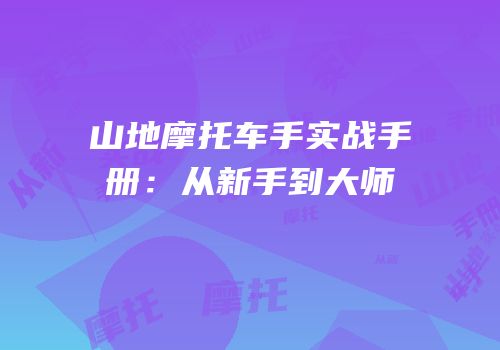 山地摩托车手实战手册：从新手到大师