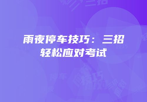 雨夜停车技巧：三招轻松应对考试