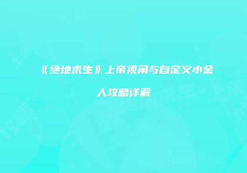 《绝地求生》上帝视角与自定义小金人攻略详解