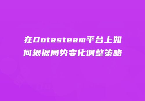 在Dotasteam平台上如何根据局势变化调整策略