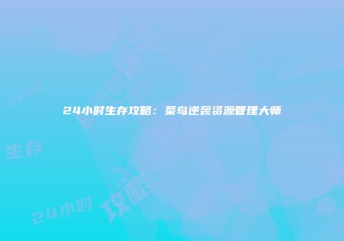 24小时生存攻略：菜鸟逆袭资源管理大师