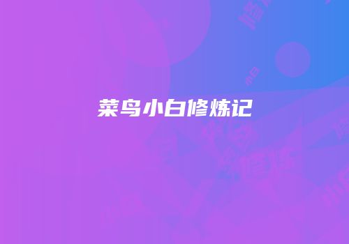 菜鸟小白修炼记