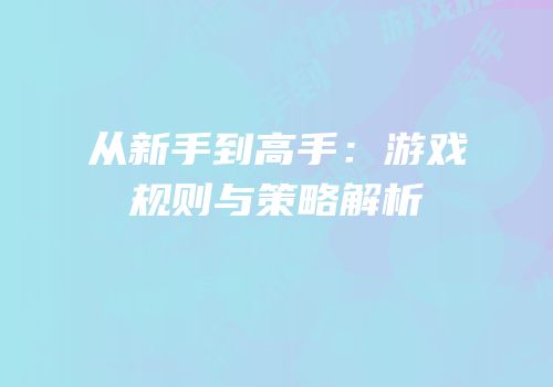从新手到高手：游戏规则与策略解析