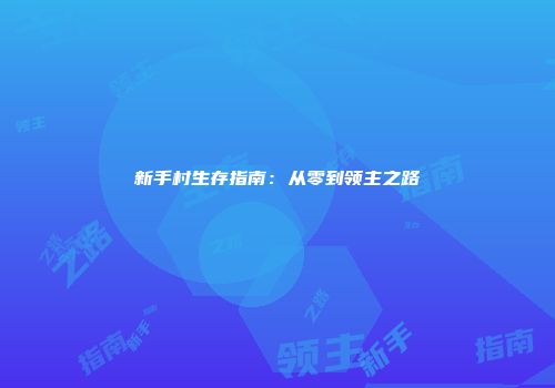 新手村生存指南：从零到领主之路