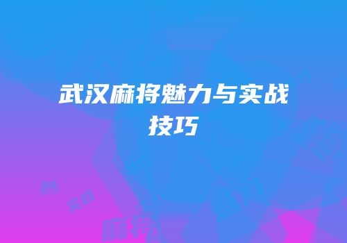 武汉麻将魅力与实战技巧
