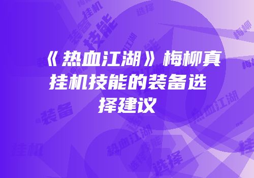 《热血江湖》梅柳真挂机技能的装备选择建议
