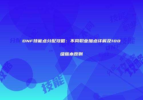 DNF技能点分配攻略：不同职业加点详解及100级版本原则