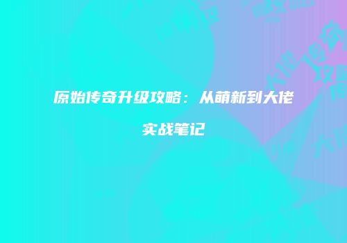 原始传奇升级攻略：从萌新到大佬实战笔记