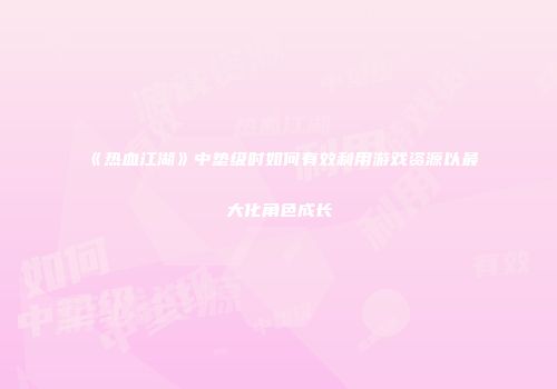 《热血江湖》中垫级时如何有效利用游戏资源以最大化角色成长