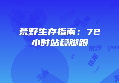 荒野生存指南：72小时站稳脚跟