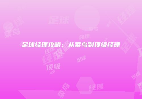 足球经理攻略：从菜鸟到顶级经理
