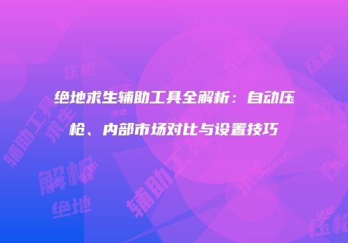 绝地求生辅助工具全解析：自动压枪、内部市场对比与设置技巧