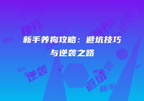 新手养狗攻略：避坑技巧与逆袭之路