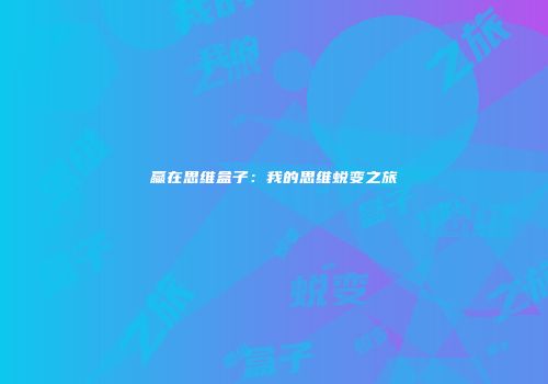 赢在思维盒子：我的思维蜕变之旅