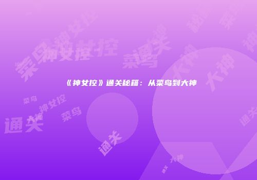 《神女控》通关秘籍：从菜鸟到大神