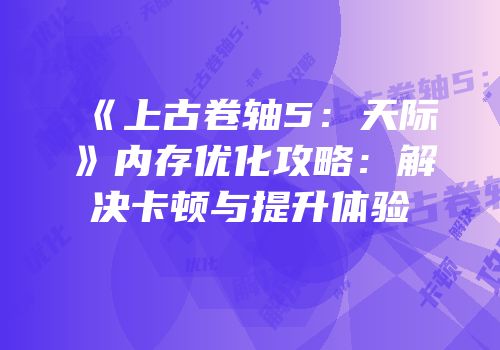 《上古卷轴5：天际》内存优化攻略：解决卡顿与提升体验