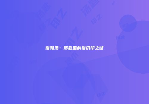 猫和汤：汤匙里的猫爪印之谜