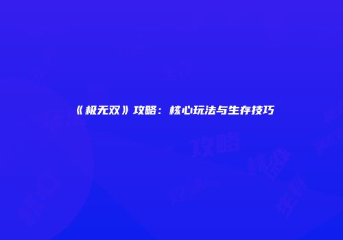 《极无双》攻略：核心玩法与生存技巧