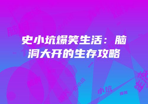 史小坑爆笑生活：脑洞大开的生存攻略