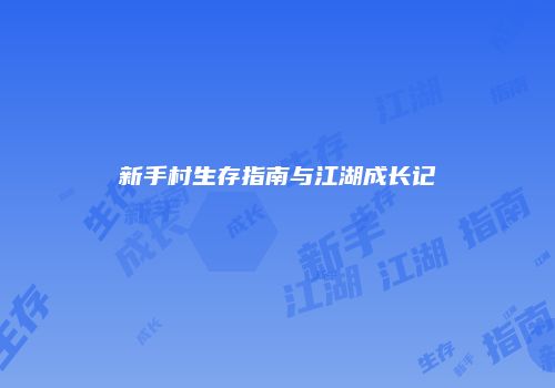 新手村生存指南与江湖成长记