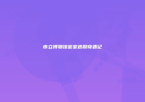 市立博物馆密室逃脱奇遇记
