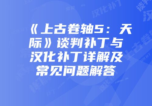 《上古卷轴5：天际》谈判补丁与汉化补丁详解及常见问题解答