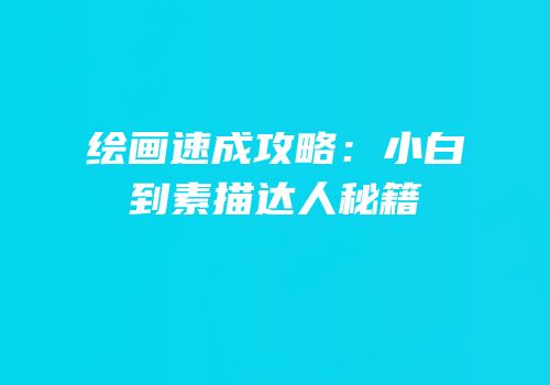 绘画速成攻略：小白到素描达人秘籍