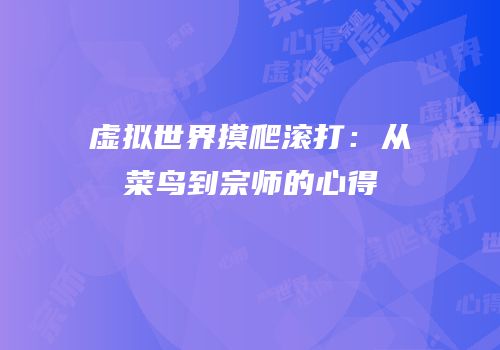 虚拟世界摸爬滚打：从菜鸟到宗师的心得
