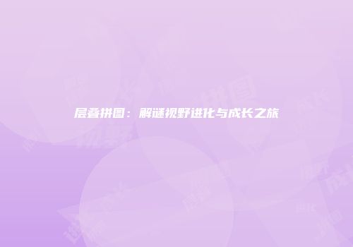 层叠拼图：解谜视野进化与成长之旅