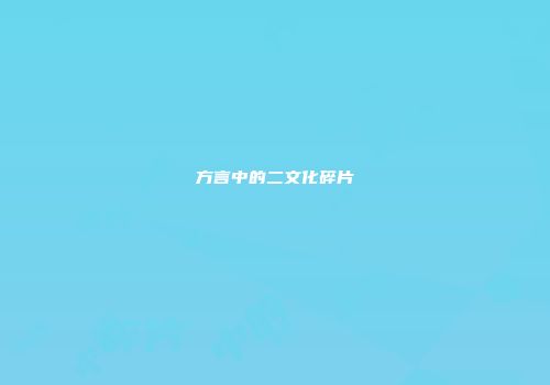 方言中的二文化碎片
