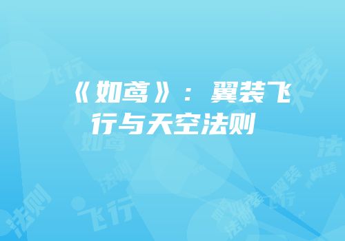 《如鸢》：翼装飞行与天空法则