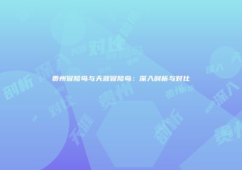 贵州冒险岛与天涯冒险岛：深入剖析与对比