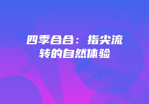 四季合合：指尖流转的自然体验