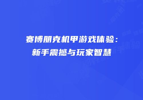 赛博朋克机甲游戏体验：新手震撼与玩家智慧