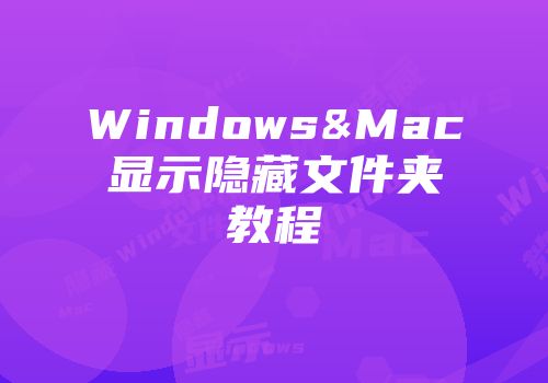 Windows&Mac显示隐藏文件夹教程