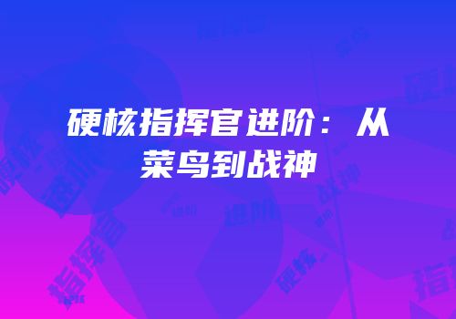 硬核指挥官进阶：从菜鸟到战神