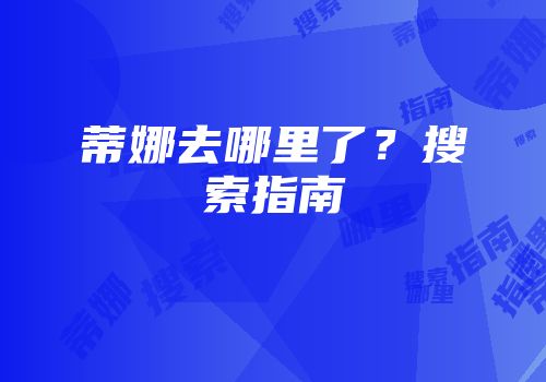 蒂娜去哪里了？搜索指南