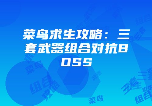 菜鸟求生攻略：三套武器组合对抗BOSS
