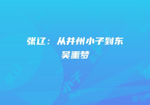 张辽：从并州小子到东吴噩梦