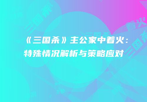 《三国杀》主公家中着火：特殊情况解析与策略应对