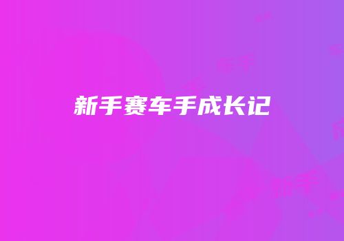 新手赛车手成长记