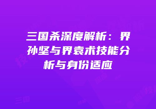三国杀深度解析：界孙坚与界袁术技能分析与身份适应