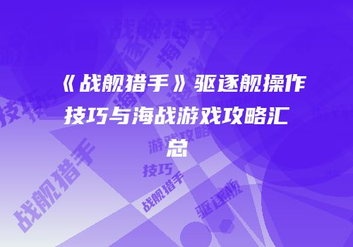 《战舰猎手》驱逐舰操作技巧与海战游戏攻略汇总