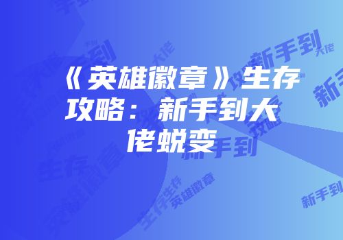 《英雄徽章》生存攻略：新手到大佬蜕变