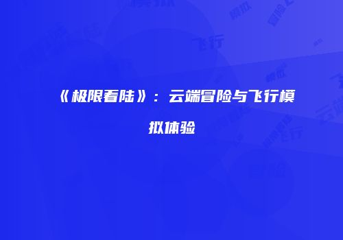 《极限着陆》：云端冒险与飞行模拟体验