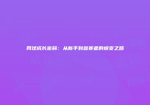 网球成长密码：从新手到参赛者的蜕变之路
