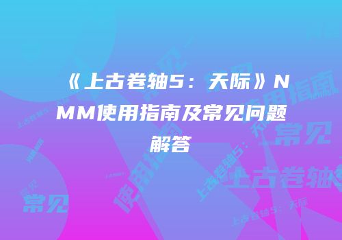 《上古卷轴5：天际》NMM使用指南及常见问题解答