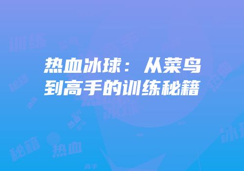 热血冰球：从菜鸟到高手的训练秘籍