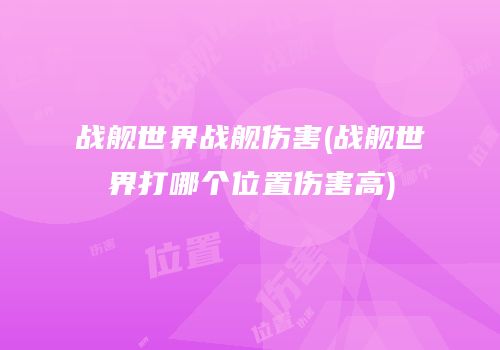 战舰世界战舰伤害(战舰世界打哪个位置伤害高)